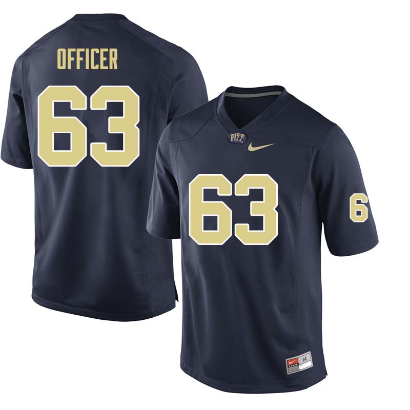 Men #63 Alex Officer Pittsburgh Panthers College Football Jerseys Sale-Navy